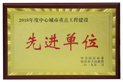 2018年度中心城市重點工程建設(shè)先進單位